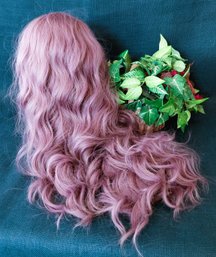 Long Dusty Purple Wavy Wig  Steampunk Goddess Ren Faire Fairy Rock Diva  Approx. 30'