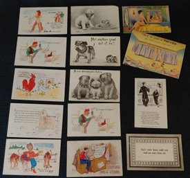 Vintage & Antique Humorous Comic Postcard Collection  1906 To Mid-Century  Kromekolor, Risqu & Novelty Humo