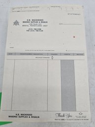 Custom Business Statement Forms From Mackrides Masonic Supplies
