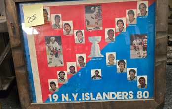 Framed 1980s Stanley Cup New York Islanders