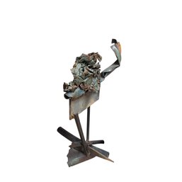 Brutalist Signed Metal Sculpture 20'