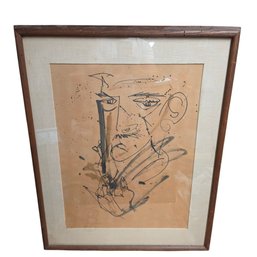 Mid Century 1961 Signed Dated Ink On Paper