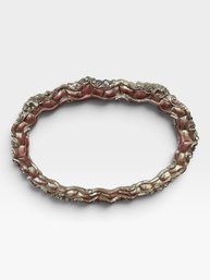 Large Oval Silver Rococo Mirror Frame, Carved Floral Crest, Empty, 43' X 36'