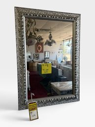 Ornate Silver Floral Wall Mirror, 20' W X 27⅞' H