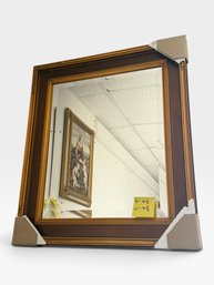 Gold-frame Beveled Mirror, Corner Guards, 30¾ × 26¾ In. Tagged $249.