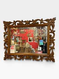 Large Ornate Carved Wood Rococo Wall Mirror, 47 X 36