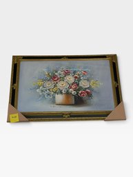 Signed R. Coran Floral Still Life, Gold Frame, 31 X 45