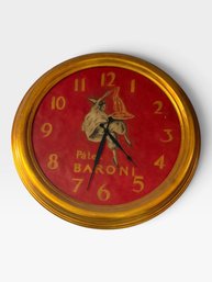 Pâtes Baroni Red And Gold Wall Clock