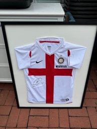 Inter Milan 2007-08 Centenary Away Jersey Nike Pirelli Size L Signed & Framed (100 Anni / 1908-2008)