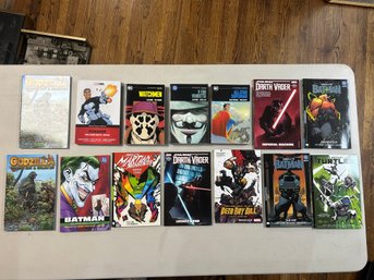 DC Marvel Graphic Novel Comic Lot Batman Watchmen Darth Vader Godzilla TMNT