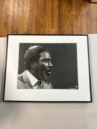 Thelonious Monk Framed Black & White Portrait Photograph Signed By Photographer