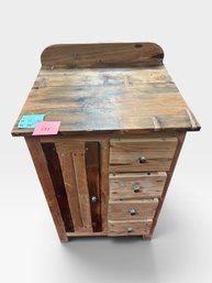Reclaimed Wood Cabinet, One Door And Four Drawers, Raised Back, 24' L × 22' W × 36'