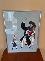 Shahar Framed Dancing Figures Print — Printed In Israel