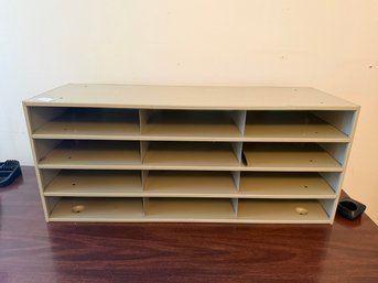 Beige Metal 12-Slot Vertical Mail / File Sorter
