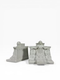 1920s Art Nouveau Porcelain Bookends