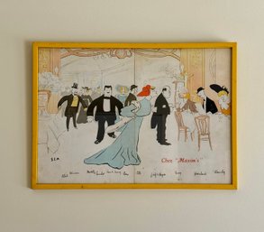1950s Framed 'Maxim De Paris' Menu Jacket