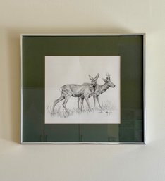 Framed Deer Drawing Print