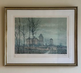 Hand-Signed Francois D'Izarny French Landscape Lithograph