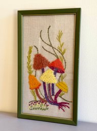 Mid-Century Crewel Embroidered Artwork