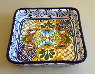 Hand-Painted Ceramic Pottery Dish - Mexico