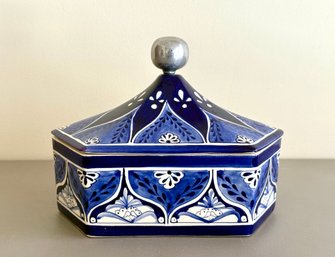 Mexican Ceramic Pottery Lidded Box