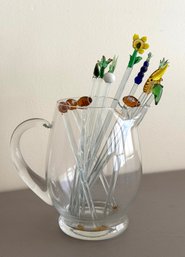 Vintage Glass Cocktail Stirrers