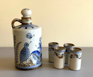 Stoneware Pottery Decanter Set - Mexico