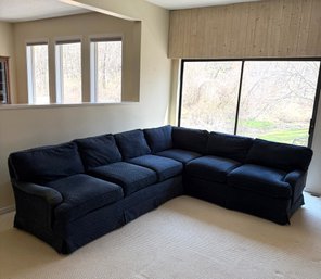 Blue Upholstered Sectional - RMD Interiors