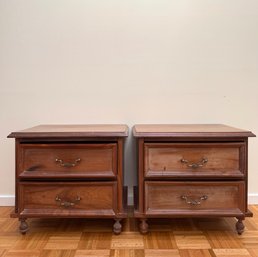 Pair Of Solid Walnut Nightstands
