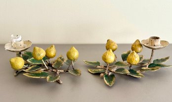 Metal Floral Candleholders