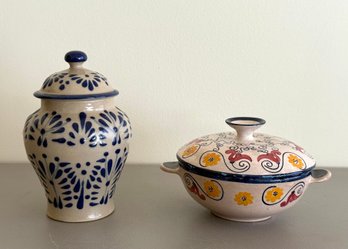 Grouping Of Lidded Pottery Containers