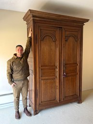 Very Large Solid Oak French Armoire