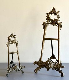 Pair Of Vintage Brass Table Top Easels/Stands