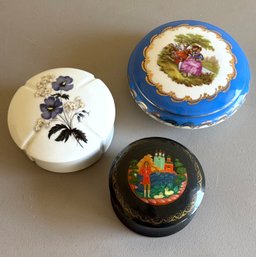Grouping Of Lidded Trinket Boxes