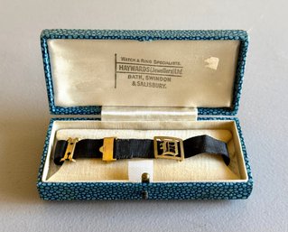 19th C. Rolled Gold Bracelet & Case