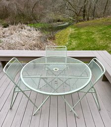 Vintage Wrought Iron Folding Table & Chairs