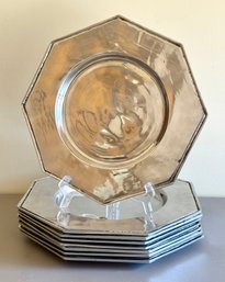 Set Of (8) Polish Aluminum Chargers