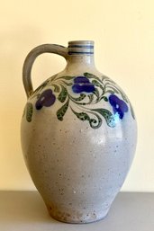 Hand-Decorated Stoneware Jug