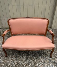 19th C. Walnut Upholstered Settee
