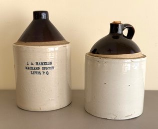 Pair Of 19th C. Stoneware Jugs