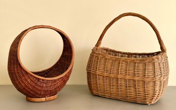Pair Of Handled Wicker Baskets