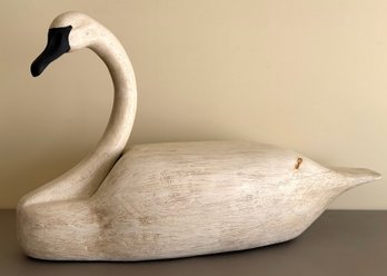 Large Wooden Swan Sculpture - Signed J. Gross
