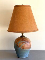 Mid-Century Studio Stoneware Pottery Table Lamp