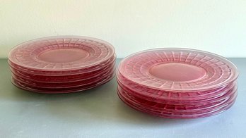 (10) Anchor Hocking 'optic' Plates