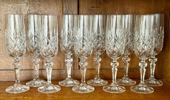 (10) Crystal Champagne Glasses