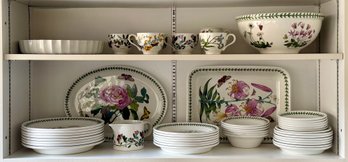 Large Grouping Of 'Botanical' Porcelain Dishware (46 Pieces)
