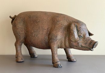 French Resin Pig Sculpture