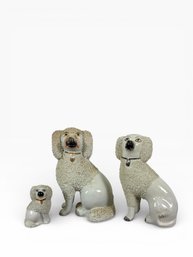 (3) 19th C. Staffordshire Dog Figurines - England