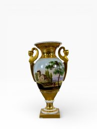 19th C. French Porcelain Hand-Painted Vase