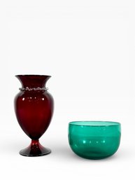 Grouping Of Mid-Century Handblown Art Glass
